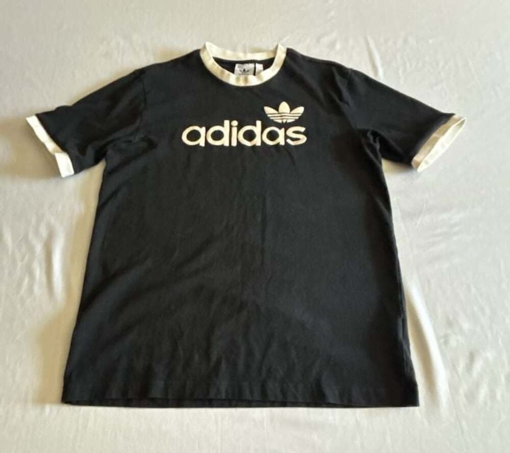 Adidas Originals Archive Logo Trefoil Ringer T-Shirt Black Size M JC8372
